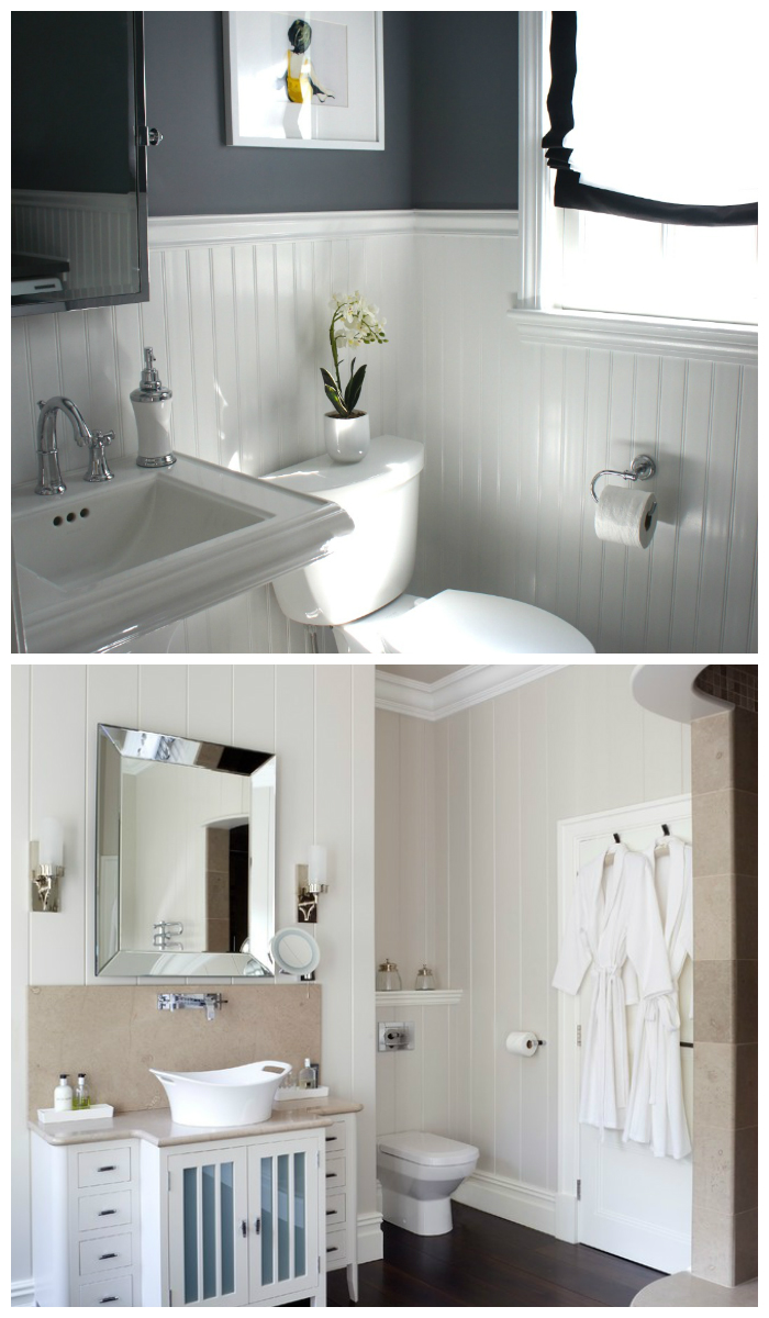 Современный интерьер ванной комнаты с пластиковыми панелями 