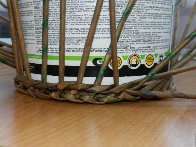 МК по плетению корзинки с плетеным круглым дном, фото № 13