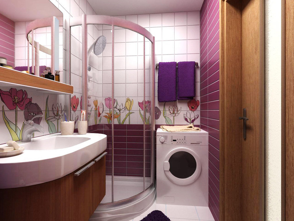 Дизайн ванной комнаты в хрущевке красиво и компактно