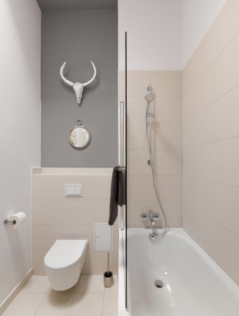 Совмещенная ванная комната в стиле минимализма