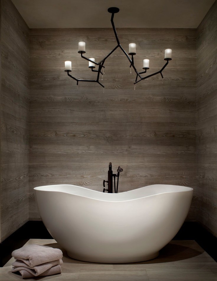 Акриловая ванна белого цвета в современном стиле