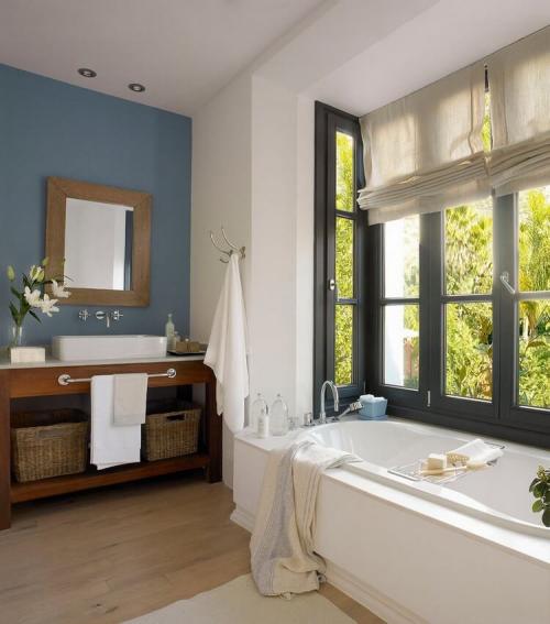 Отделка окна в ванной. Дизайн ванной комнаты с окном — 105 фото идей