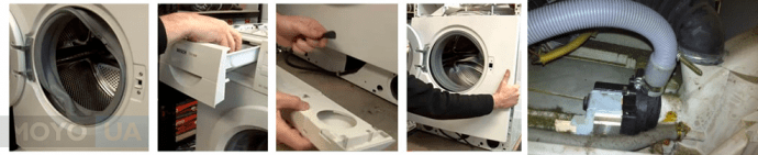 чистка сливного шланга стиральной машины