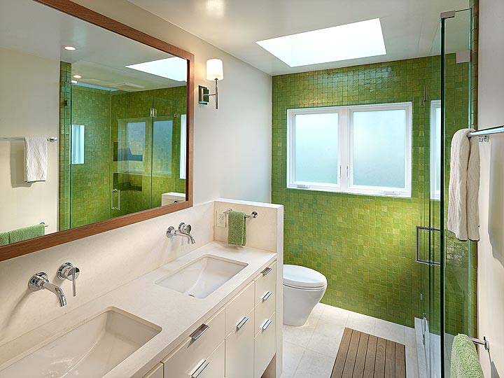 зеленый в интерьере ванной комнаты фото