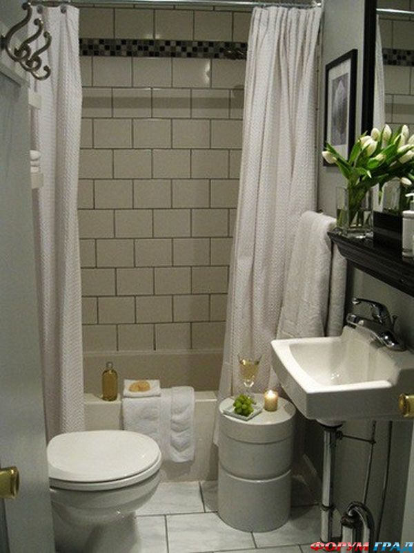 Идея для маленькой ванной комнаты. Фото 29