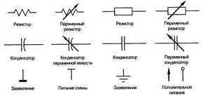 Графические знаки на электрических схемах 