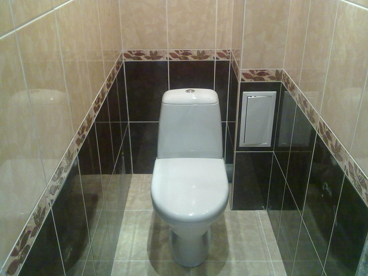 Облицовка керамической плиткой является самым распространенным вариантом отделки для туалета