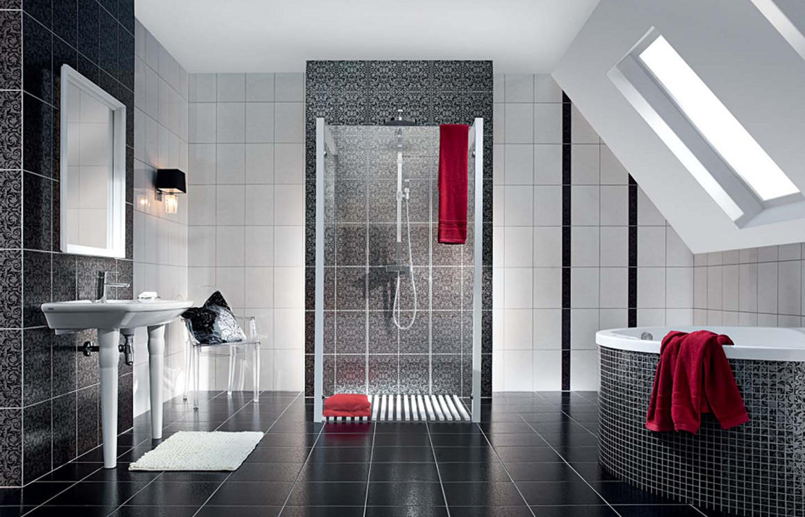 Черный пол в ванной требует особого подхода и более частых влажных уборок