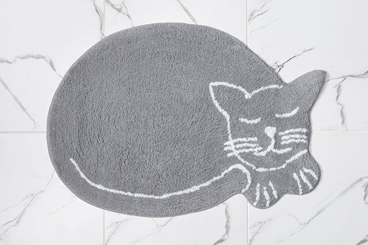коврик в форме котика на пол в ванную