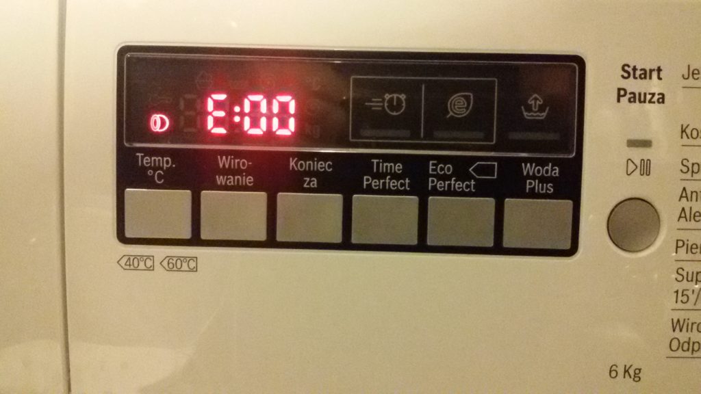 ошибка е00 на стиральной машине Бош