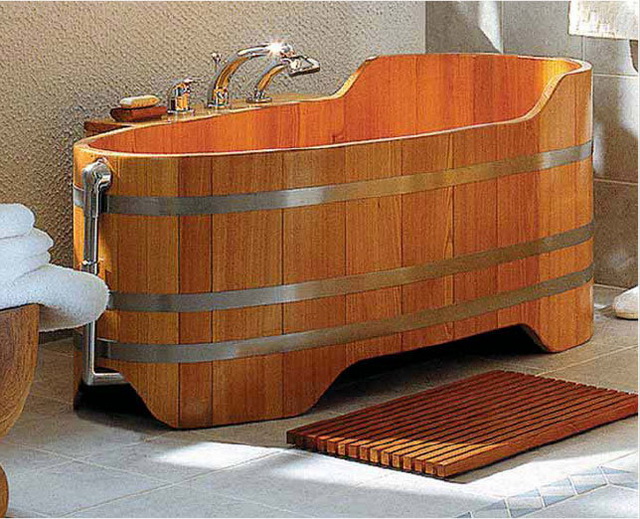 Дизайн ванной в деревянном доме 3