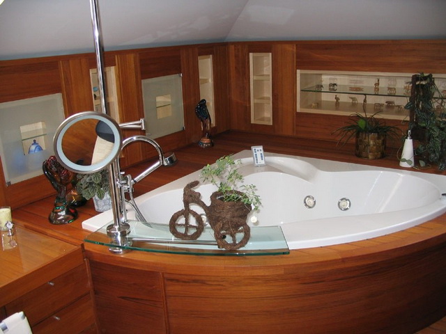 Дизайн ванной в деревянном доме 7