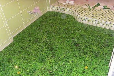 Грандиозный наливной пол в ванной комнате