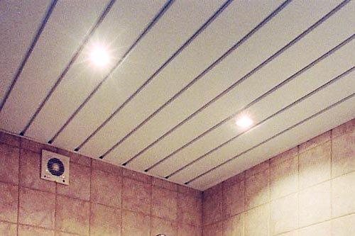 Реечный потолок. Конструктивные особенности реечного потолка для ванной комнаты