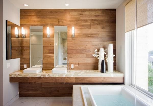 деревянные стеновые панели для ванной