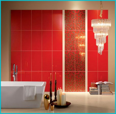 Дизайн ванной комнаты в красных тонах