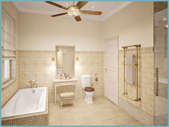отделка потолка ванной в стиле прованс фото