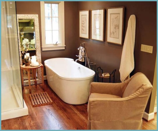 коричневый цвет стен в ванной