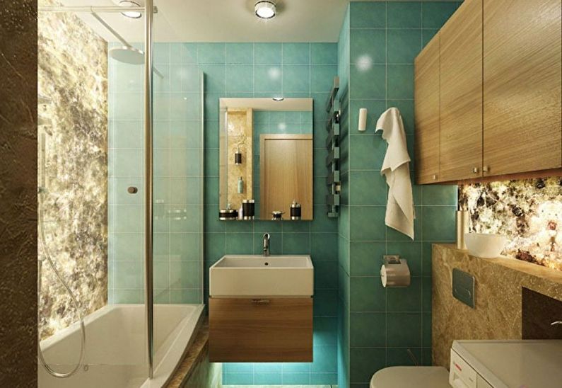 Дизайн ванной комнаты 4 кв.м. - Освещение и декор