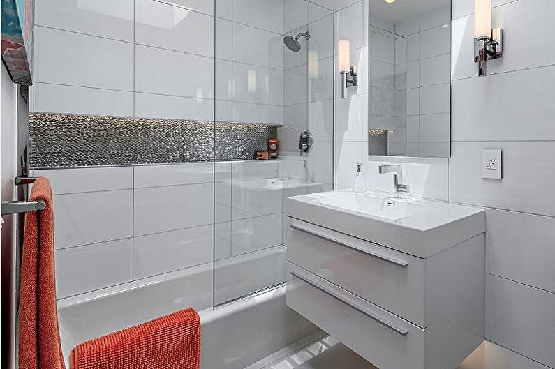 Белая ванная комната 3 кв.м. - Дизайн интерьера