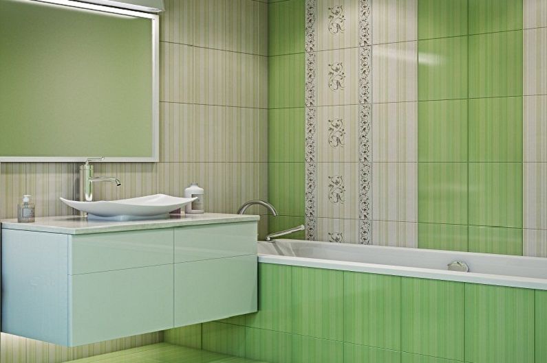 Зеленая ванная комната 3 кв.м. - Дизайн интерьера