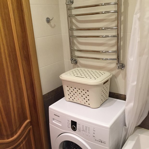 Бюджетная светлая ванная 2,25 кв.м со стиральной машиной