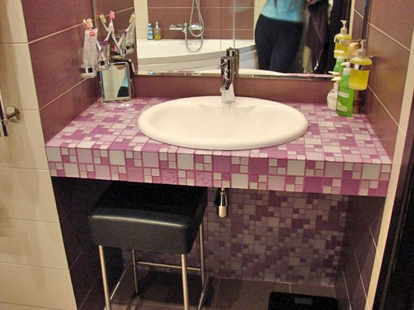 столешница для ванной из мозаики фото