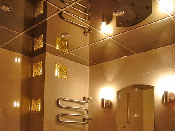 зеркальный потолок армстронг для ванной фото