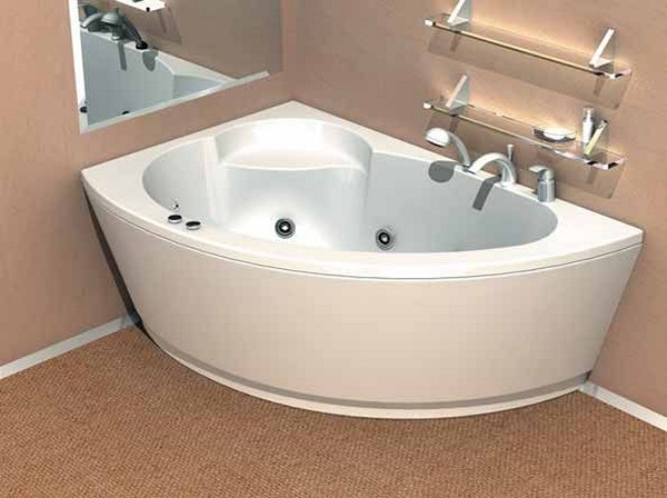 размеры угловой ассиметричной ванны