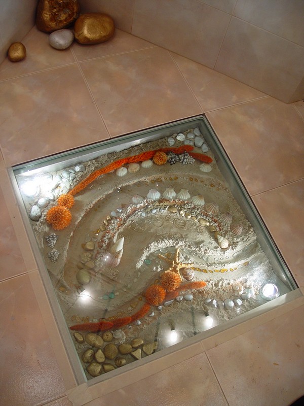 стеклянный пол в ванной фото