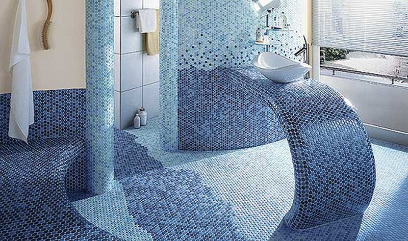 стеклянная мозаика для ванной фото