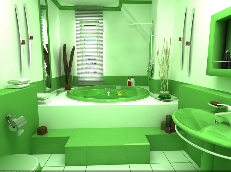 зеленая ванная комната фото