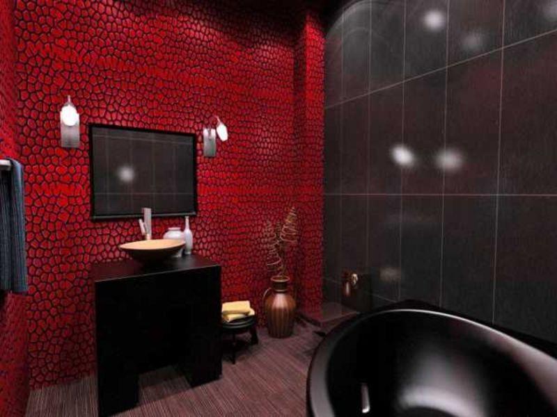 ванная комната в красном цвете фото