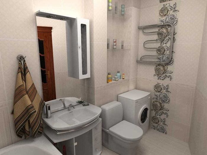 идея современного дизайна ванной комнаты 2.5 кв.м