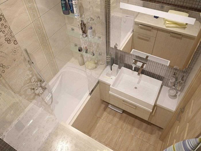 идея современного интерьера ванной комнаты 4 кв.м
