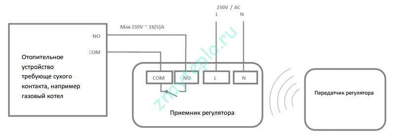 Схема подключения электронного термостата