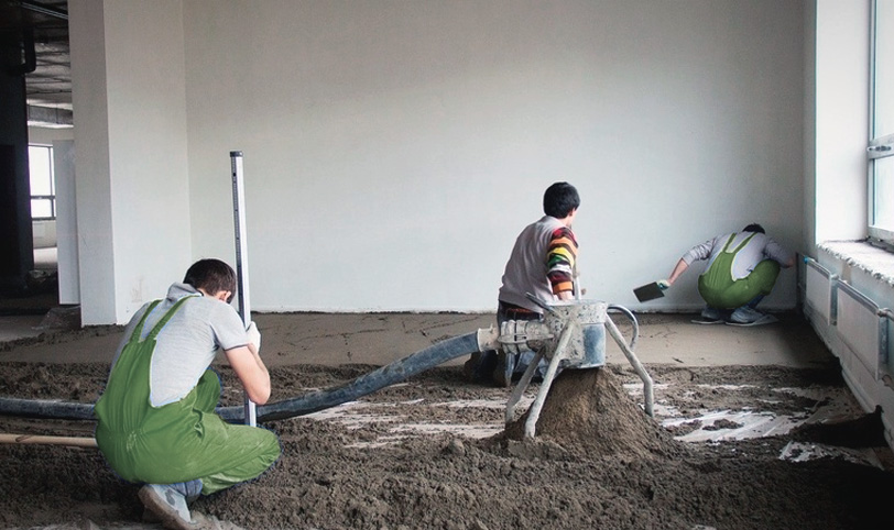 монтаж цементно-песочной стяжки